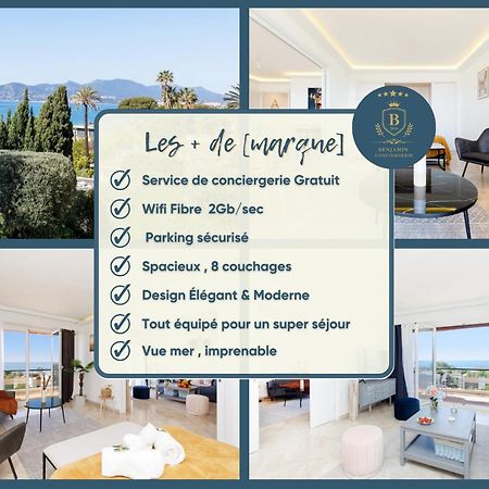 Suite Riviera - Sea View - Clim - 50M Plage - Residence De Standing - Spacieux 180 M2 - Parking Канны Экстерьер фото